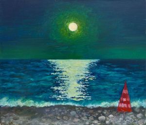 Painting, Realism - Moonlight path