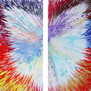 Painting, Landscape - Ural Mountains Abstract Diptych