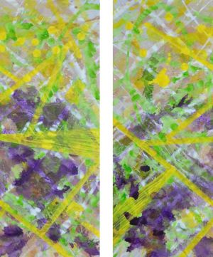 Painting, Plot-themed genre - The Chaos Of Life In D Abstraction Diptych