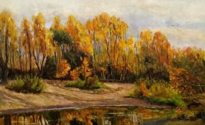 Painting, Landscape - Autumn at Chkalovsky Ponds