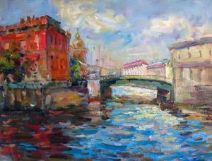 Painting, City landscape - Moyka