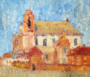 Painting, Impressionism - Red Castle