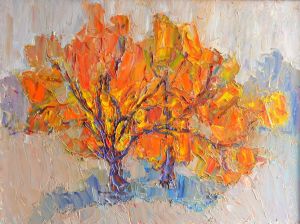 Painting, Landscape - Orange autumn