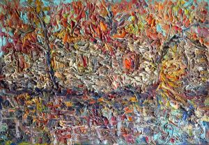 Painting, Landscape - Autumn in silver