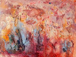 Painting, Abstractionism - Spring in pink