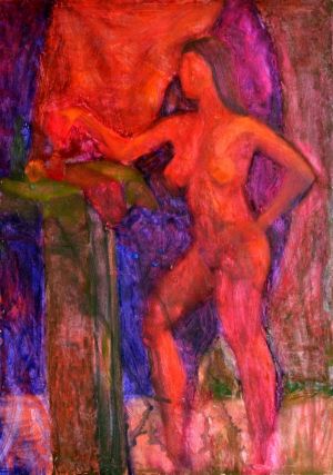 Painting, Nude (nudity) - Nude in red
