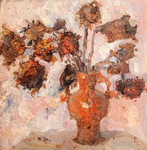 Painting, Impressionism - Spicy sunflowers