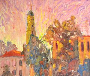 Painting, Expressionism - Monastery