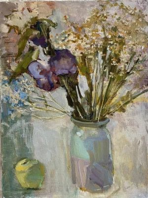 Painting, Still life - Silence in flowers