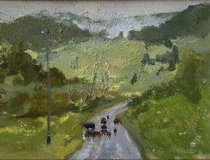 Painting, Landscape - In the rain