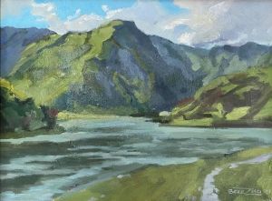 Painting, Landscape - Altai. About the mountains and the river