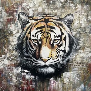 Painting, Animalistics - Powerful tiger