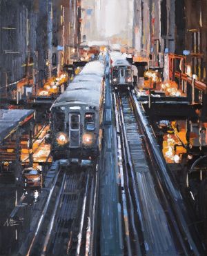 Painting, City landscape - ON THE WAY
