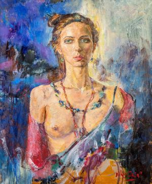 Painting, Impressionism - Portrait in the mirror