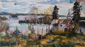 Painting, Landscape - Lake Vachozero