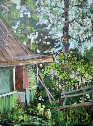 Painting, Impressionism - Village house