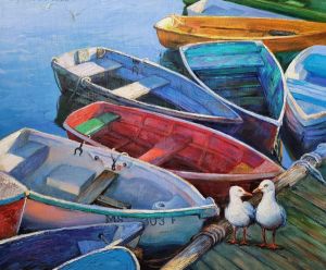 Painting, Realism - Boats