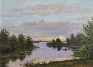 Painting, Landscape - Fishing for Birds