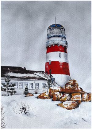 Painting, Landscape - «Not a lonely lighthouse»