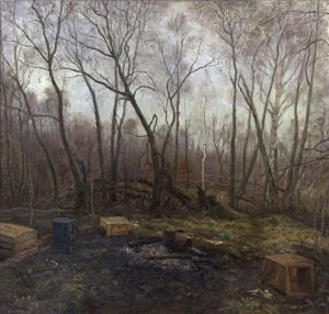 Painting, Landscape - Morning in the forest
