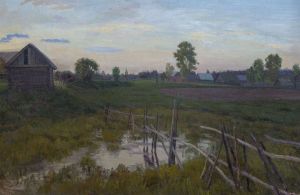 Painting, Landscape - The last rays. The City of Kirov