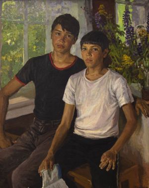 Painting, Portrait -  Brothers