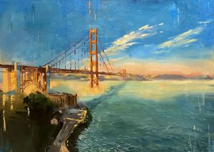 Painting, City landscape - Golden Gate Bridge