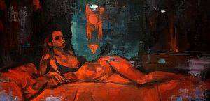 Painting, Nude (nudity) - In red light