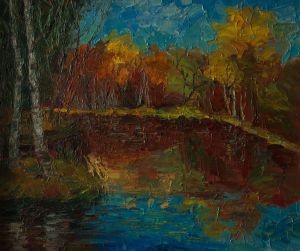 Painting, Landscape - Autumn water