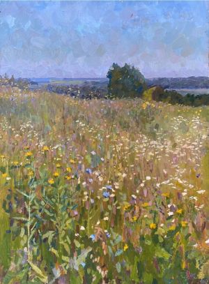 Painting, Landscape - «Blooming Meadow»