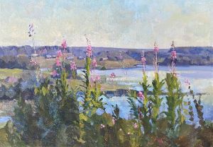 Painting, Landscape - «Ivan-tea blooms.»