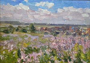 Painting, Landscape - «»Fields in Nizhny Myachkovo.«