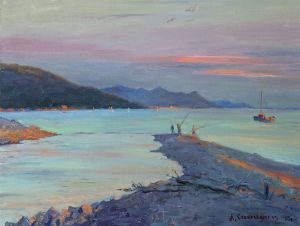 Painting, Seascape - The last ray. Lazarevskoye