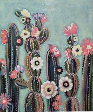 Painting, Naive Art - Cacti 1
