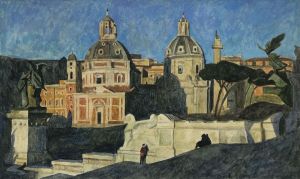 Painting, Landscape - La chiesa di Santa Maria di Loreto