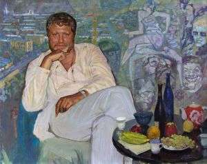 Painting, Portrait - Portrait of the writer Polyakov