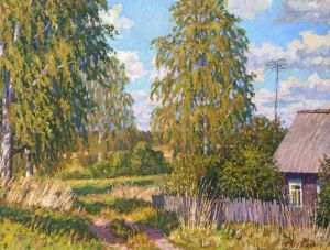 Painting, Landscape - Derevenskiy-peyzaj