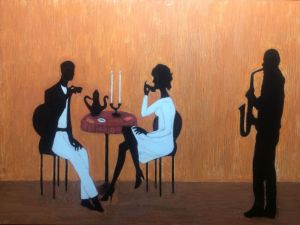 Graphics, Figurative painting - Old cafe