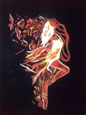 Graphics, Figurative painting - Fire show
