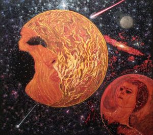 Graphics, Linocut - Mysterious space