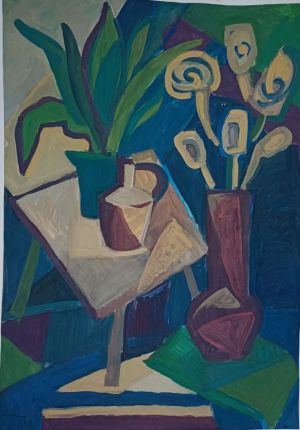 Painting, Impressionism - Still life with the plants