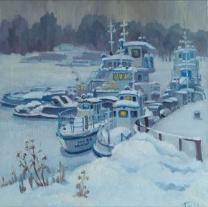Painting, Landscape - A winter dream about Summer. Kasimov port.