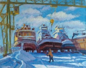 Painting, Landscape - In dreams of big water. Kasimov port.