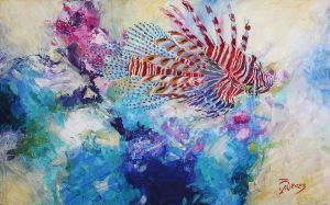 Painting, Animalistics - The fish is beautiful