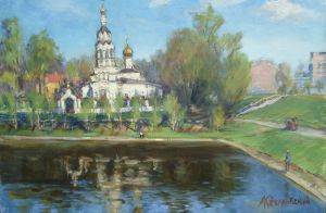 Painting, Landscape - Church of Elijah the Prophet in Cherkizov