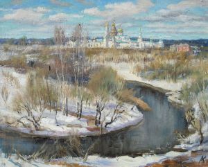 Painting, Landscape - View of the New Jerusalem Monastery from the city park