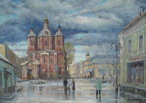 Painting, Realism - Rain on Pyatnitskaya