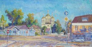 Painting, City landscape - Zvenigorod