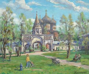 Painting, City landscape - Spring in the Izmailovo estate