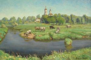 Painting, Landscape - Filippovskoye village